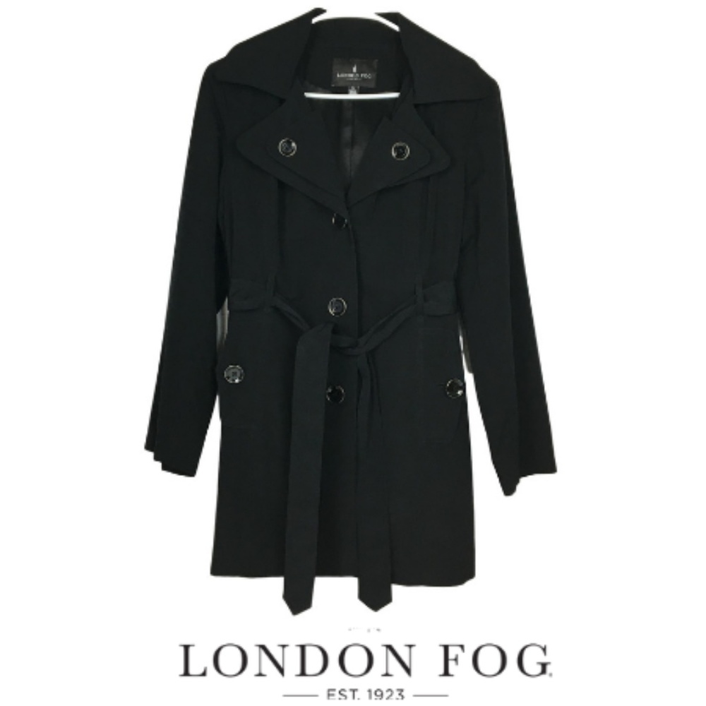London Fog Black Women’s Trench with Hood Size PL